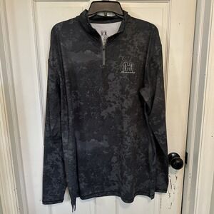 Hornady Men's Performance Large‎ Black Gray Camo 1/4 Zip Jacket Wohali Outdoors